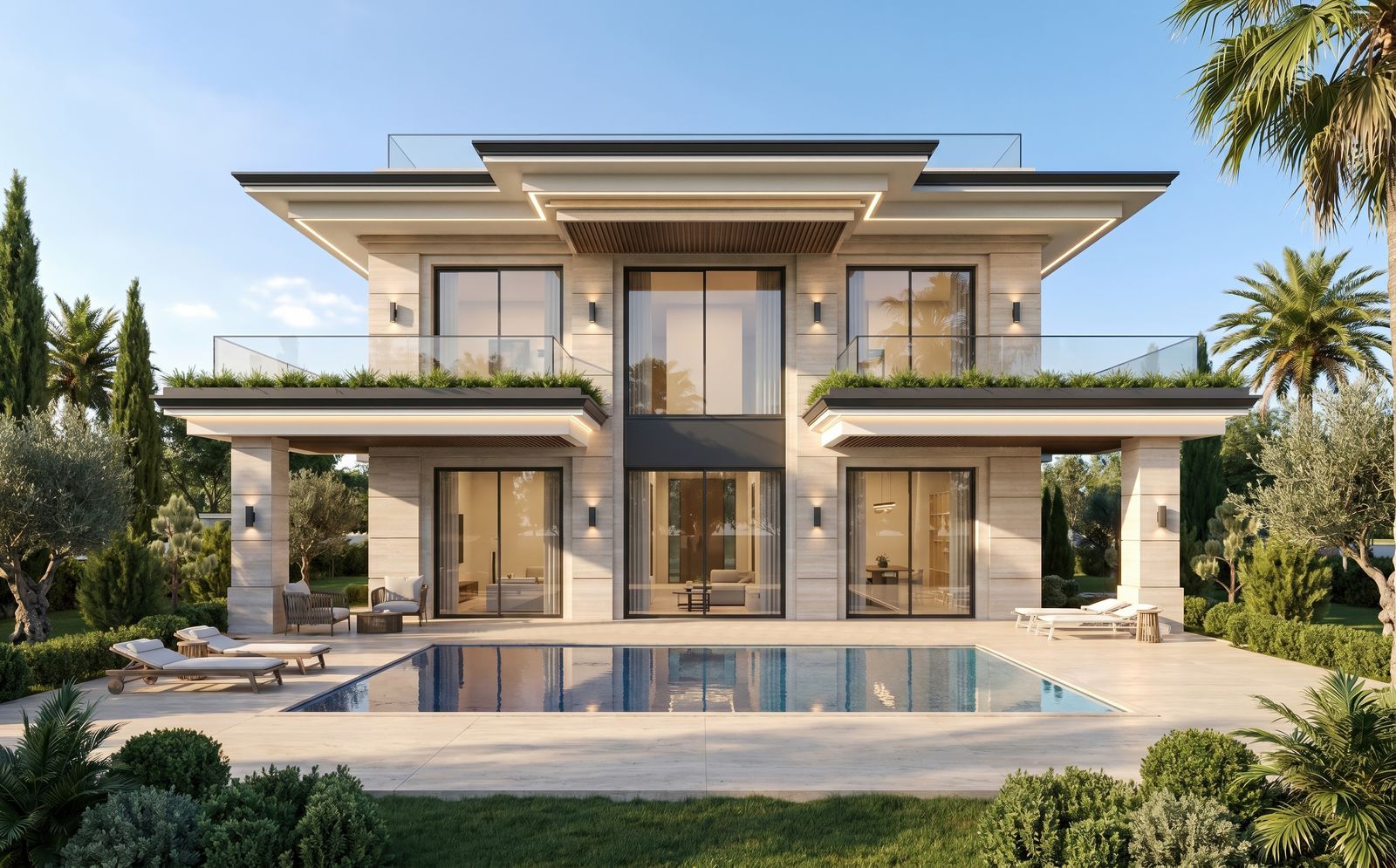 06 modern villa pool terrace garden